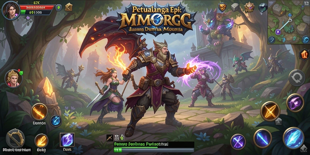 Tampilan gameplay 8ZK dengan petualangan seru di dunia MMORPG.