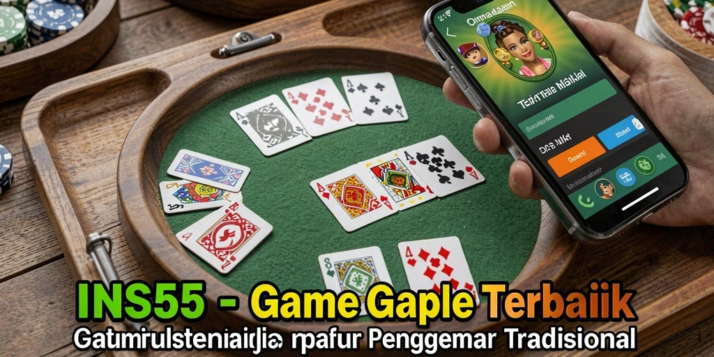 Tampilan gameplay Gaple yang seru dan interaktif dalam INS55.