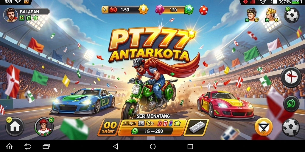 Gameplay balapan cepat dan mendebarkan dalam PT777.