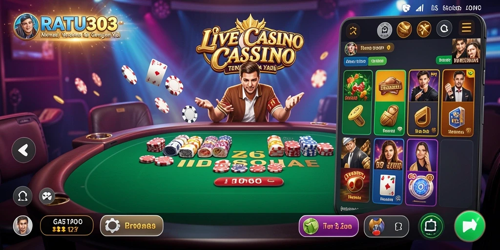Tampilan gameplay Live Casino yang menarik dan interaktif di RATU303.