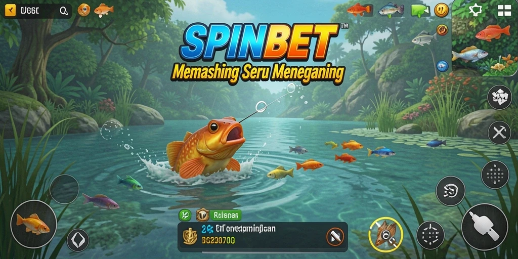 Screenshot gameplay SPINBET dengan aksi memancing seru.